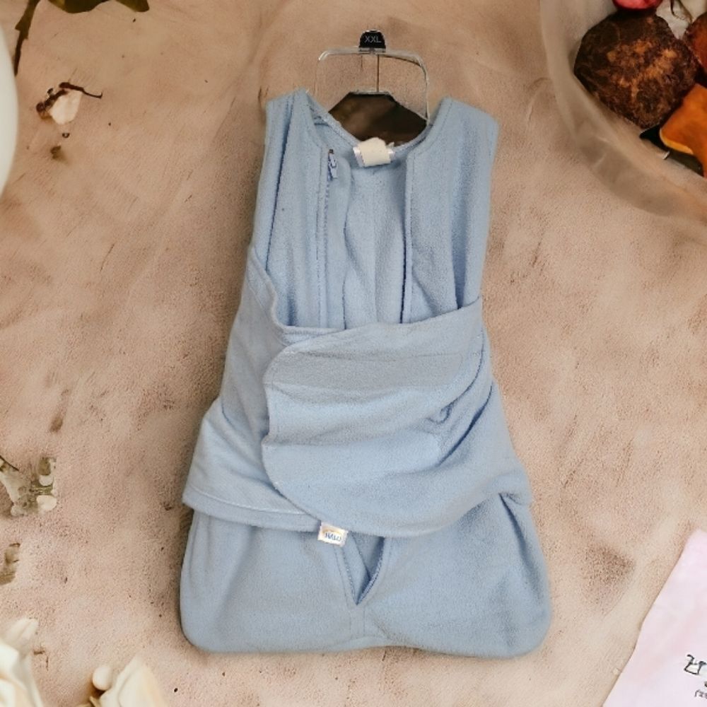 HALO Sleepsack Swaddle Blue Microfleece NB 0-3 Months Soft Cozy Wearable Blanket